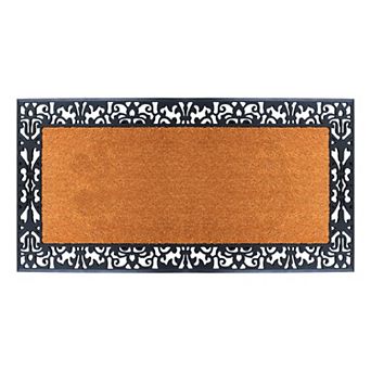 A1 Home Collections Natural Coir & Rubber Doormat, Heavy-Duty, Anti-Shed, Fade-Resistant Mat