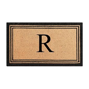 A1 Home Collections Natural Coir Flock Monogrammed Doormat, Anti-Shed, Treated, Durable