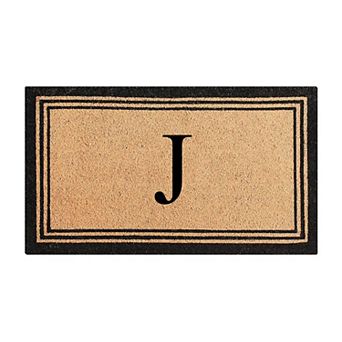 A1 Home Collections Natural Coir Monogrammed Doormat, Heavy Duty, Anti-Shedding Outdoor Mat