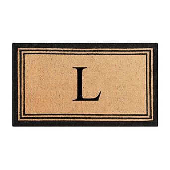 A1 Home Collections Natural Coir Monogrammed Doormat, Heavy Duty, Anti-Shedding Outdoor Mat