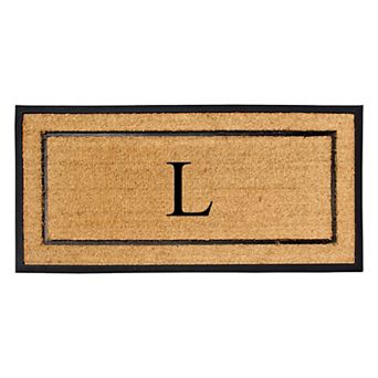 A1 Home Collections Monogrammed Natural Rubber Doormat, Outdoor Welcome Mat & Shoe Scraper