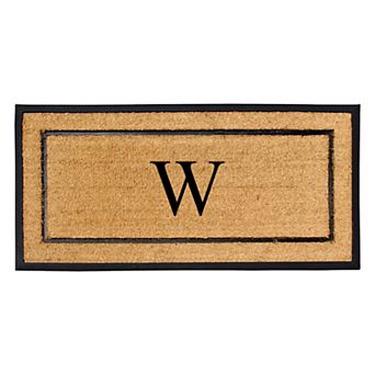 A1 Home Collections Monogrammed Natural Rubber Doormat, Outdoor Welcome Mat & Shoe Scraper