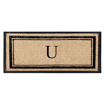 A1 Home Collections Hand-Flocked Anti-Shed Monogrammed Coir Doormat, Rubber Backing, Heavy-Duty