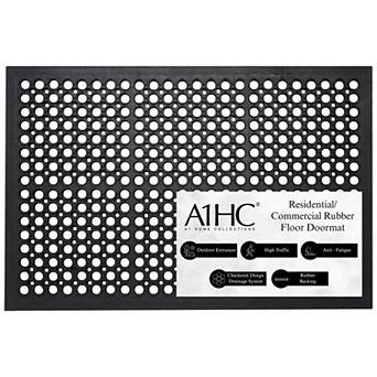 A1 Home Collections Rubber Floor Mat with Drain Holes, Anti-Fatigue, Commercial & Kitchen Mat