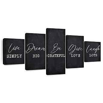 Guide To Good Life Typography 5 pc Set Wall Art