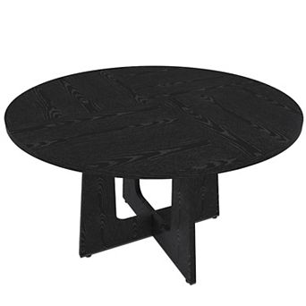Heybly 47" Farmhouse Round MDF Dining Table for 4, 300 lbs Capacity