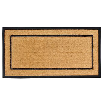 A1 Home Collections Natural Coir & Rubber Door Mat Thick Durable Heavy Duty Anti-Shed Fade Resistant
