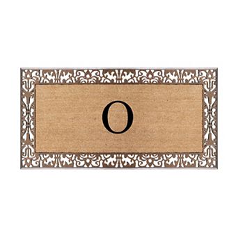 A1 Home Collections Natural Coir & Rubber Monogrammed Doormat, Heavy-Duty, Dirt-Trapping
