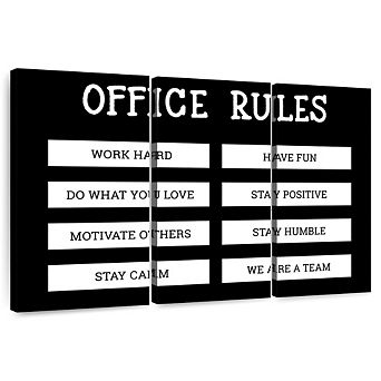 Office Rules 3 pc Set Wall Art