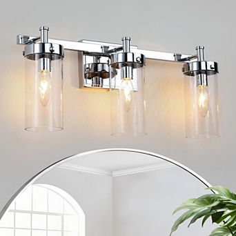 20 in 3-Light Modern Vanity Light with Seeded Glass Shades