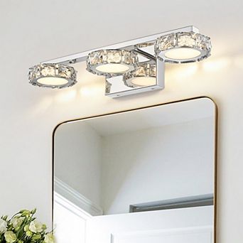 19.37 in 3-Light Modern Crystal LED Vanity Light