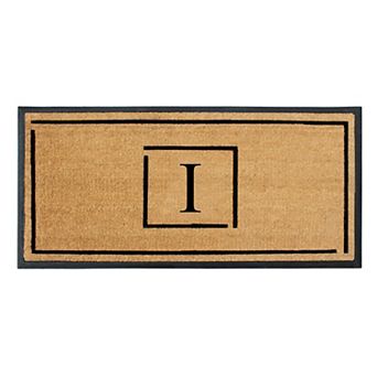 A1 Home Collections Natural Coir Monogrammed Door Mat, Anti-Shed, Treated, Low-Profile Entryway Mat
