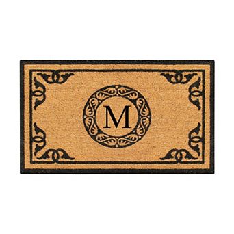 A1 Home Collections Monogrammed Natural Rubber Doormat, Heavy-Duty Welcome Mat & Shoe Scraper