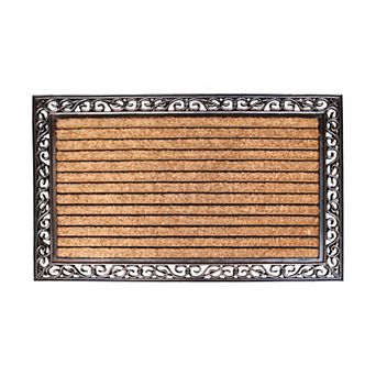 A1 Home Collections Natural Coir & Rubber Doormat, Heavy-Duty, Anti-Shed, Fade-Resistant Mat