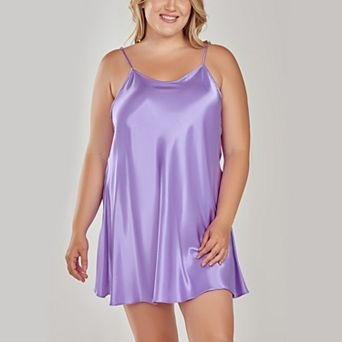 Lustrous Bias Cut Satin Chemise-Plus