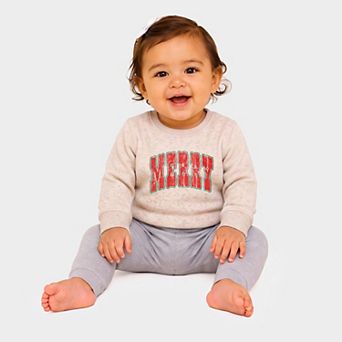 Merry Bubble Outline - Infant Crew Fleece Sweatshirt