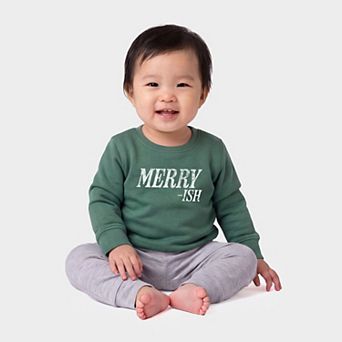 Merry-Ish Distressed - Infant Crew Fleece Sweatshirt