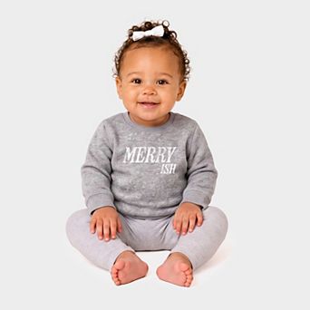 Merry-Ish Distressed - Infant Crew Fleece Sweatshirt