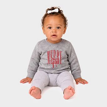 Merry Arched Bow - Infant Crew Fleece Sweatshirt