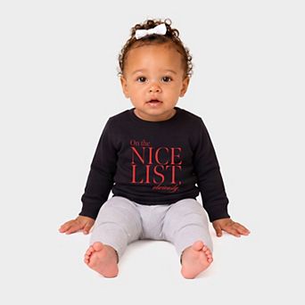 On The Nice List, Obviously - Infant Crew Fleece Sweatshirt