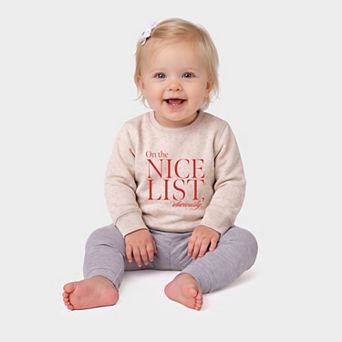 On The Nice List, Obviously - Infant Crew Fleece Sweatshirt