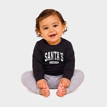 Santa's Favorite Arched Bold - Infant Crew Fleece Sweatshirt