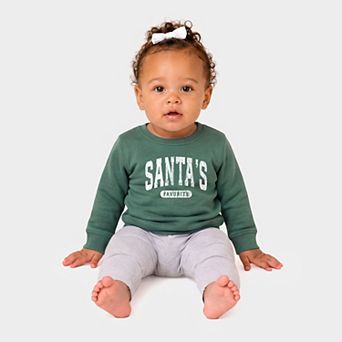 Santa's Favorite Arched Bold - Infant Crew Fleece Sweatshirt