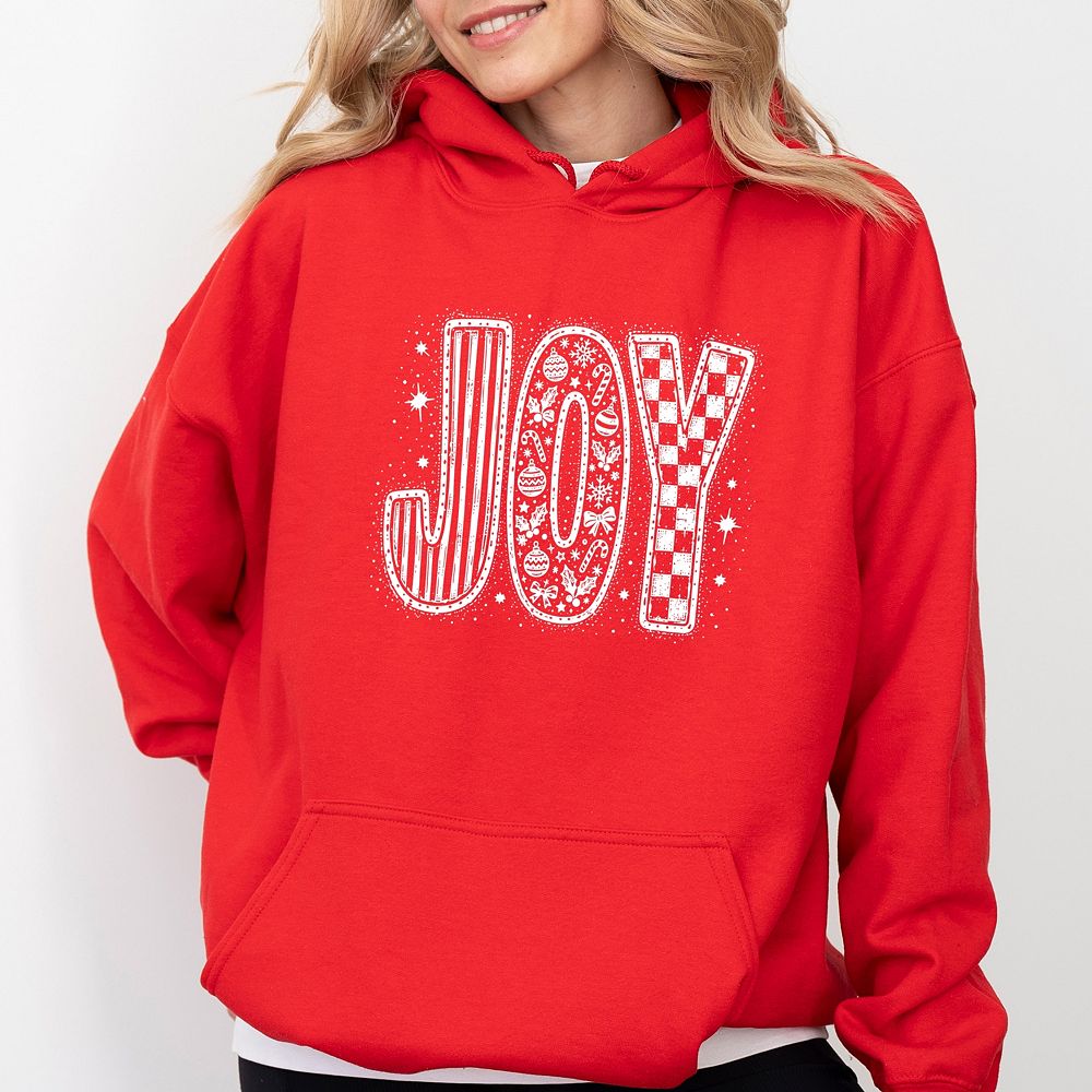 Joy Checkered - Women's Graphic Hoodie