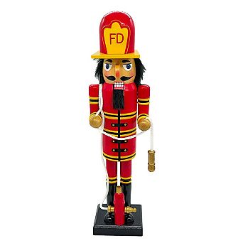 Wizardi Fire Chief Wooden Nutcracker F07AM9-8-N01842A