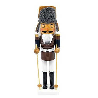 Wizardi Ski Pole Wooden Nutcracker F07AM9-71-N01852C