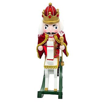 Wizardi Red King Rocking Horse Wooden Nutcracker F07AM9-32-N01860B