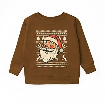 Ugly Sweater Santa Face - Youth Graphic Sweatshirt