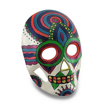 Colorful Sparkling Rainbow Striped Dod Sugar Skull Style Mask