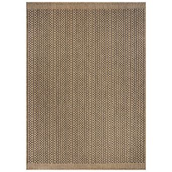WRG Home Jute-Look Beaded Stripe Area Rug, Easy Clean Non-Slip Woven Flatweave for Entryway, Kitchen
