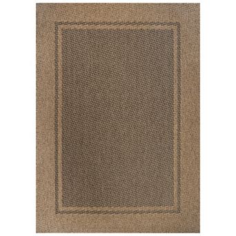 WRG Home Jute-Look Contrast Border Area Rug,Easy Clean Non-Slip Woven Flatweave for Entryway,Kitchen