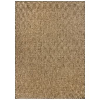 WRG Home Jute-Look Chunky Basketweave Area Rug, Easy Clean Non-Slip Woven Flatweave for Indoor