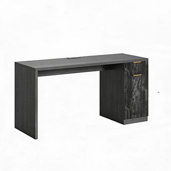 Executive Desk with Drawer and Power Outlet, 61" Large Farmhouse Computer Desk Home Office