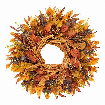 26 Inch Fall Wreaths For Front Door EucalyptBerry Wreath