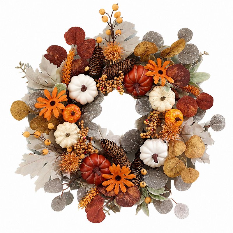 Fall Wreath Farmhouse Autumn Harvest Thanksgiving Decor