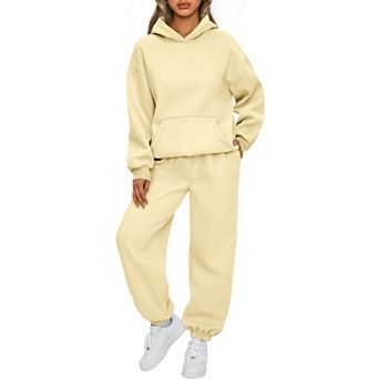 Womens 2 pc Soft Fleece Lounge Set Oversized Casual Loungewear