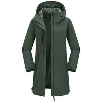 Women's Waterproof Breathable Rain Jacket Hooded Lightweight Outdoor Windbreaker