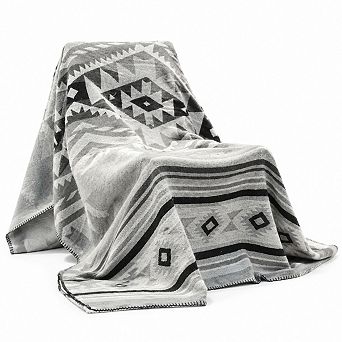 Sherpa Lined Blanket Cozy Boho Decor for Home Camping