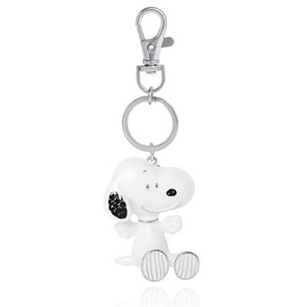 Peanuts Snoopy Keychain, Silver-Tone Enamel Bag Charm