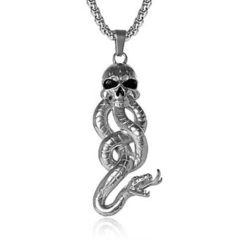 Harry Potter Dark Mark Pendant Necklace, 316L Stainless Steel, 22"