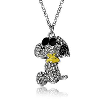 Peanuts Snoopy Crystal Pave Necklace 16"+3", Official License