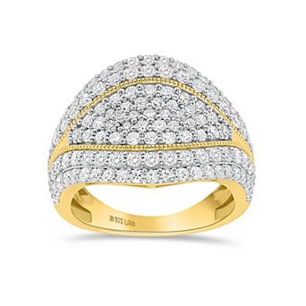 Éthique Sterling Silver 2 Carat T.W. Lab-Grown Diamond Tapered Dome Ring