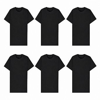 Womens 6-Pack Oversized Crew Neck Short Sleeve Loose Fit Tops