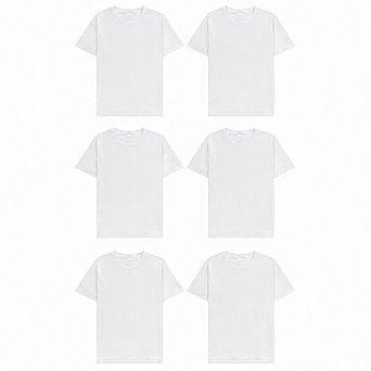 Womens 6-Pack Oversized Crew Neck Short Sleeve Loose Fit Tops