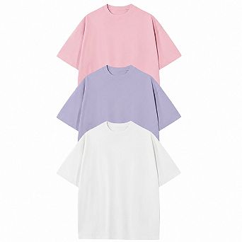 Womens Oversized Cotton T Shirts Loose Fit Drop Shoulder Casual Workout Tops