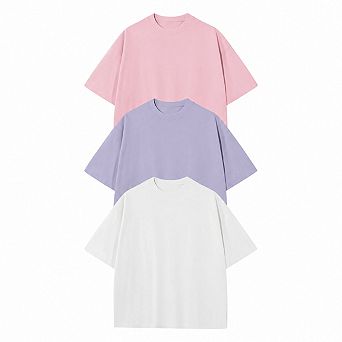 Womens Oversized Cotton T Shirts Loose Fit Drop Shoulder Casual Workout Tops